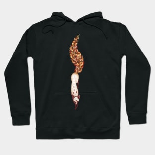 Autumn fox with a tail of leaves. fallen leaves Hoodie